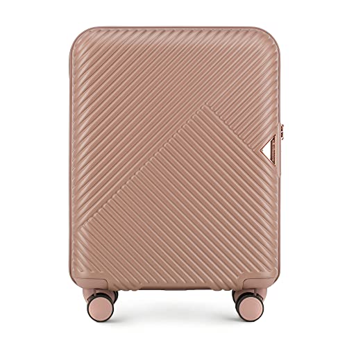 WITTCHEN Koffer – Handgepäck | hartschalen, Material: polycarbonat | hochwertiger und Stabiler | Rosa | 40x22x55 cm