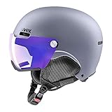 uvex hlmt 500 visor V - Skihelm für Damen und Herren - mit Visier - individuelle Größenanpassung - strato met matt - 59-62 cm