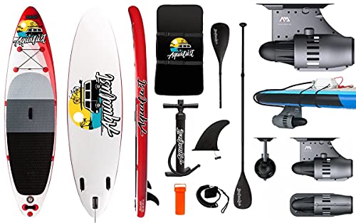 AQUALUST 10'6" SUP Board Stand Up Paddle Surf-Board BlueDrive S Power Fin Motor mit Akku red