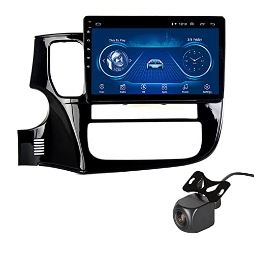 GLXQIJ Android 10.0 Autoradio Für Mitsubishi Outlander 2013-2018 GPS-Navigation 9-Zoll-Headunit Touchscreen Multimedia-Player Radio-Videoempfänger Mit WiFi DSP SWC, Mit Rückfahrkamera,1+16G