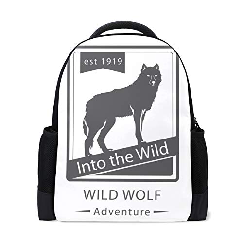 fajro Wild Wolf Howling Reisen Rucksack Handtasche Schule Pack Mehrfarbig 5 Einheitsgröße