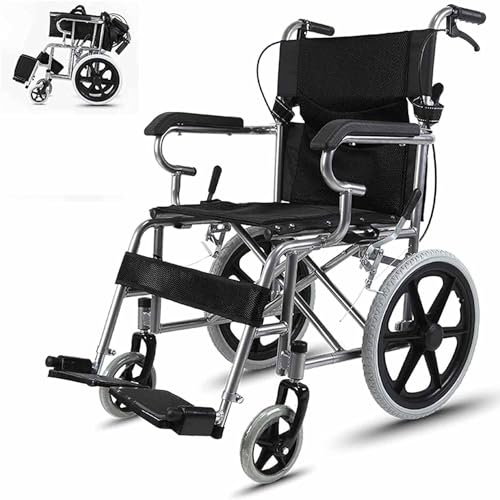 Ultraleichter Rollstuhl Faltbar Leicht Reiserollstuhl, Einstellbares Fußstützen, Faltbarer Rollstuhl für die Wohnung, Belastbarkeit 100 kg (Color : C)
