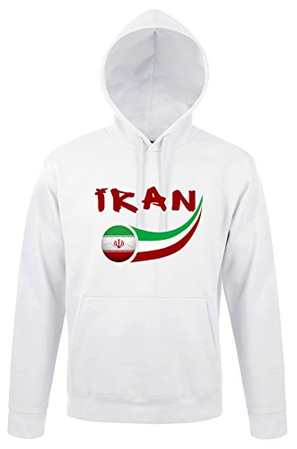 Supportershop Sweatshhirt Kapuzenjacke Iran Herren, Weiß, fr: XL (Größe Hersteller: XL)