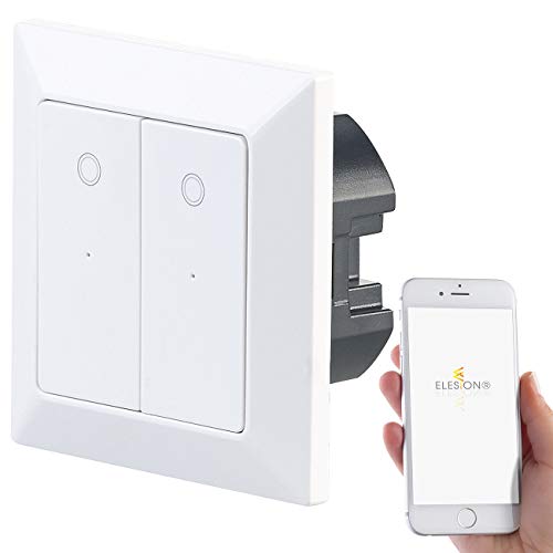 Luminea Home Control WLAN Taster: Doppel-Lichttaster mit WLAN, App, für Siri, Alexa & Google Assistant (Lichtschalter Alexa)