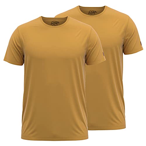 FORSBERG T-Shirt Doppelpack zum Sparpreis einfarbig Rundhals hochwertig robust bequem guter Schnitt, Farbe:gelb, Größe:XL