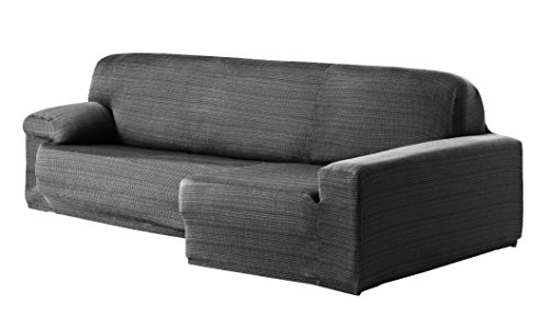 Eysa Aquiles elastisch Sofa überwurf Chaise Longue rechts, frontalsicht, Farbe 06-grau, Polyester-Baumwolle, 43 x 37 x 14 cm