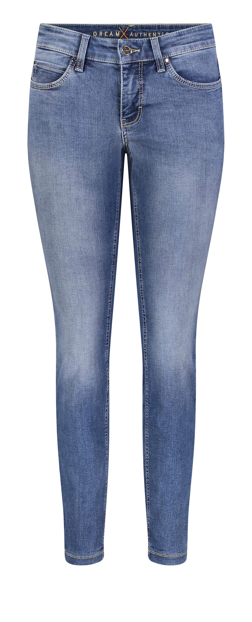 MAC Jeans Damen Dream Skinny Jeans, D432 (Authentic Summer Blue wash), 34/28, 34W / 28L, 5457.90-0356L_D432_(34/28)