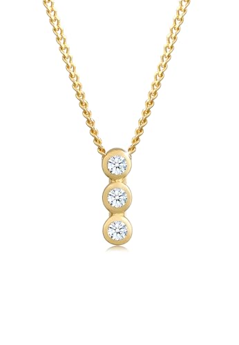 Diamore Collierkettchen Kreis Geo Trio Diamant (0.06 ct.) 585 Gelbgold