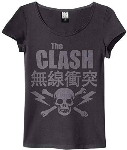 Amplified Damen T-Shirt (The Clash Bolt, Charcoal, S)