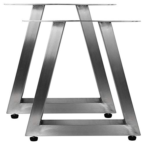 Tischbeine Edelstahl Tischkufen Tischgestell Tischuntergestell Set, Ausführung:Trapez 400x400mm