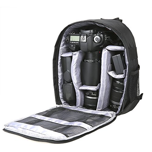 Docooler Kameratasche, DSLR-Kamerarucksack, Wasserdichte Fotorucksack, Atmungsaktive Multifunktionale Kamera Lagerung Tasche, Stoßfest Reißfest Digitalkamera Rucksack Freizeit Taschen