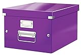 Leitz, Mittelgroße Aufbewahrungs- und Transportbox, violett, Mit Deckel, Für A4, Click & Store, 60440062