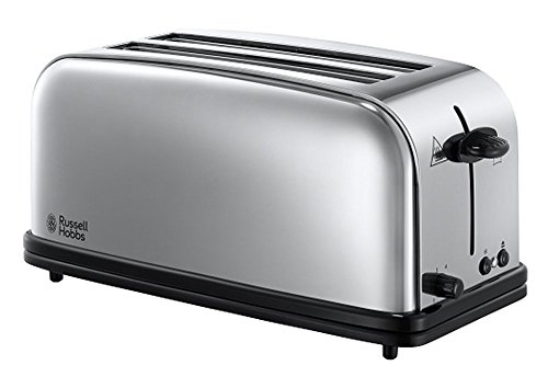Russell Hobbs 23520-56 2-Schlitz-Langschlitz Victory Toaster (2 extra breite Langschlitzkammern für 4 Toastscheiben, inkl. Brötchenaufsatz, 6 einstellbare Bräunungsstufen und Auftaufunktion, 1600W)