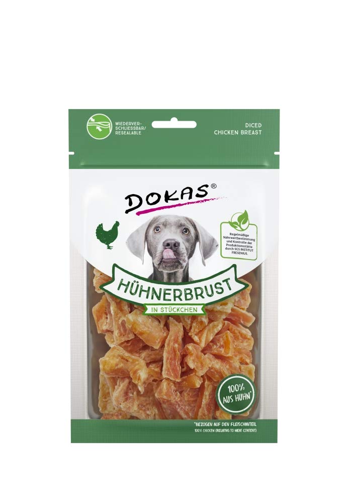 Dokas Hundesnack Hühnerbrust in Stückchen 10x70g Hundesnack