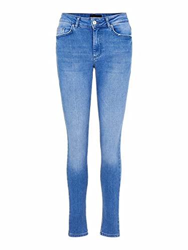 PIECES Female Skinny Fit Jeans Mid Waist M30Medium Blue Denim