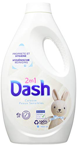 Dash 2-in-1 Flüssigwaschmittel, für empfindliche Haut mit langanhaltender Frische, 24 Waschgänge