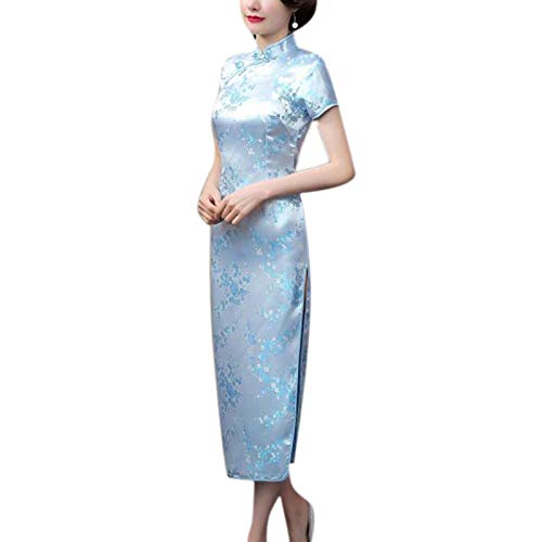 keepmore Chinesisch Stil Qipao für Damen, Langes Kleid Plus Size Cheongsam Abendkleid Qipao für Hochzeit