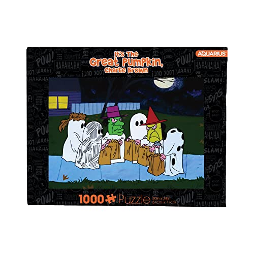 AQUARIUS Peanuts Trick or Treat Puzzle (1000 Piece Jigsaw Puzzle) - Glare Free - Precision Fit - Virtually No Puzzle Dust - Officially Licensed Peanuts Collectibles - 20x28 Inches