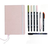 Tombow BUJO-SET1 Creative Journaling Kit Pastell, Notizbuch + 7 ausgewählte Tombow Produkte