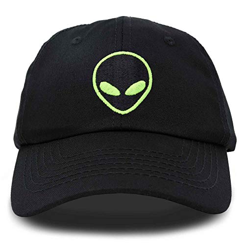DALIX Alien Head Baseballmütze für Herren und Damen, Schwarz, Einheitsgröße