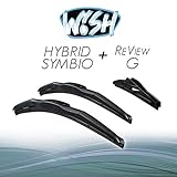Wish® Hybrid Symbio Satz Front + Heck Scheibenwischer Länge: 24" 600mm / 20" 500mm / 10" 250mm Wischblätter Vorne und Hinten Hybrid-Scheibenwischer + Review G HS24.20.10RG