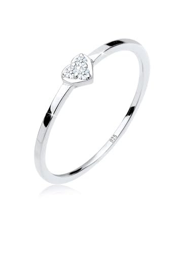 Elli Premium Ring Herz Symbol Diamant 0.06 ct. 925er Sterling Silber Elli Premium Silber