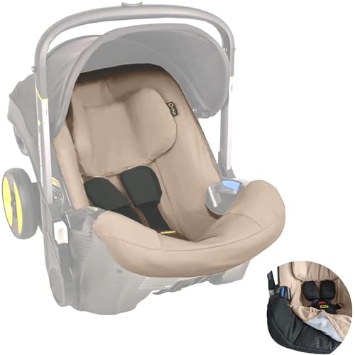 Ukje Schützende Autositz-Kinderwagen-Abdeckung Kompatibel mit Doona Autositz - Baumwollbezug, Babyschalen-Einlage - Zubehör für Neugeborene Babyschale - Einfache Installation (Beiger Sand)