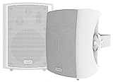 Vision Professional Pair 5.25" Wall Speakers 50 Watt Power handling - 3-Way with Bass Reflex - horizontal C Brackets Included - White