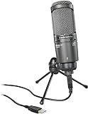 Audio-Technica AT2020USB+ Kondensatormikrofon mit Nierencharakteristik (USB Anschluss) für Voiceover, Podcasting, Gesang oder instrumentale Live-Aufnahmen
