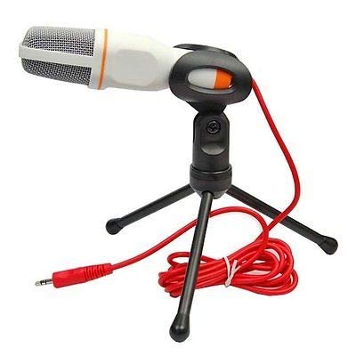 SunshineFace Professionelles Kondensatormikrofon für Studio-Soundaufnahmen, Mikrofon mit Halterung weiß