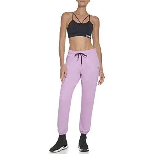 DKNY Sport Women's Metallic Logo Jogger Sweatpants, Tulle, Extra Large