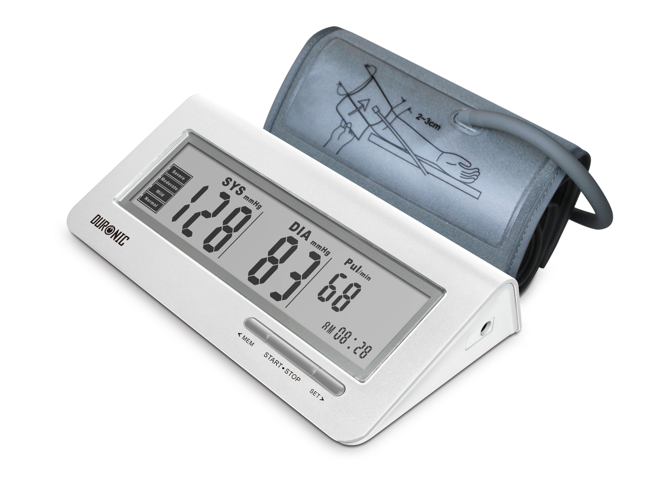 Duronic BPM400 Digitales Oberarm-Blutdruckmessgerät | Arhythmie Erkennung | Manschette 22-42 cm | Große Anzeige Blutdruckmessung | Blutdruckmesser mit Herzrhythmusstörung Funktion | AAA Batterien