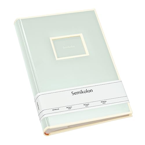 Semikolon 364071 300 Pockets Album – 22,5 x 32,8 cm – 100 Seiten cremefarben, für 300x 10x15 Fotos – moss pastell-grün