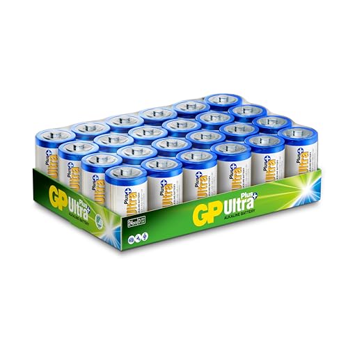 Batterien D - 24er Set | GP Ultra Plus | Alkaline Taschenlampenbatterie 1,5V - Lange Lebensdauer