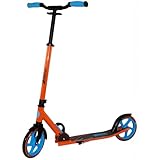 Best Sporting Scooter 205er Rolle, City-Roller aus Aluminium mit ergonomischen Griffen und gebogener Lenkstange, Tretroller in orange/blau