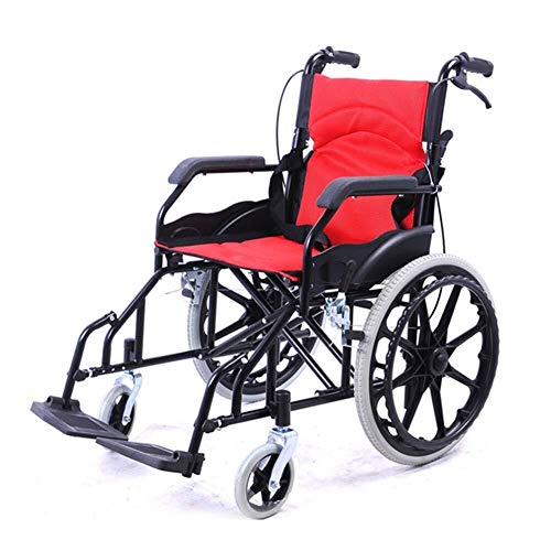 VejiA Rollstuhl, leichter tragbarer zusammenklappbarer Rollstuhl für Erwachsene, leicht zu tragen, für ältere Menschen mit Behind