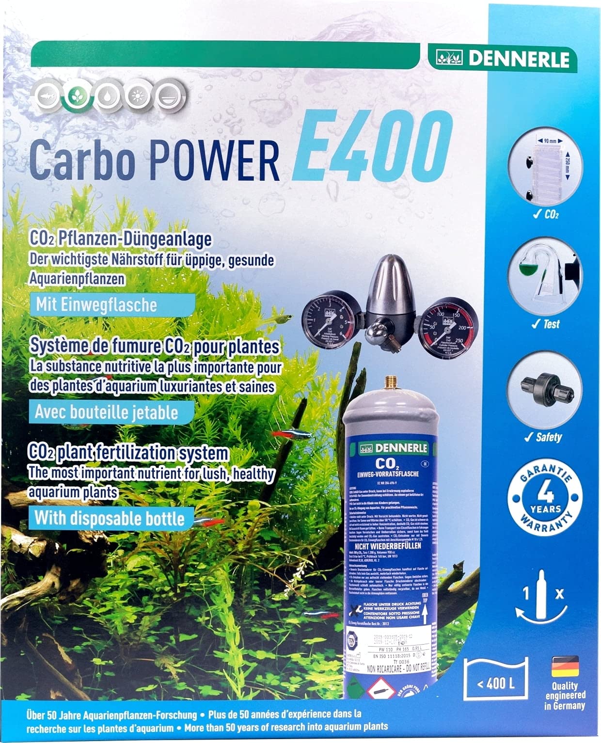 Dennerle Carbo Power E400 - CO2-Düngeset für Aquarien bis 400 Liter