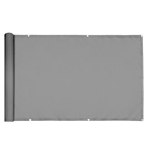Deuba Windschutz 5 m UV-Schutz 50+ wasserabweisend Sichtschutz Balkonbespannung Balkonsichtschutz 500 x 90 cm Grau Beton