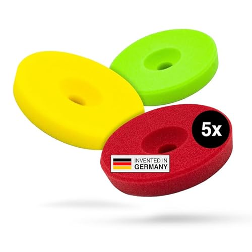 Liquid Elements – Centriforce V2 Polierpads 125mm Set – Polierschwämme mit speziell entwickelter Fräsung für optimierte Ergebnisse – für Heavy Cut, Medium Cut & Finish Polituren (3 Stärken á 5 Stück)