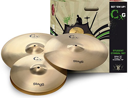 Stagg 25014767 CXG Start Brass Cymbal Set (H13, C16, CR18)