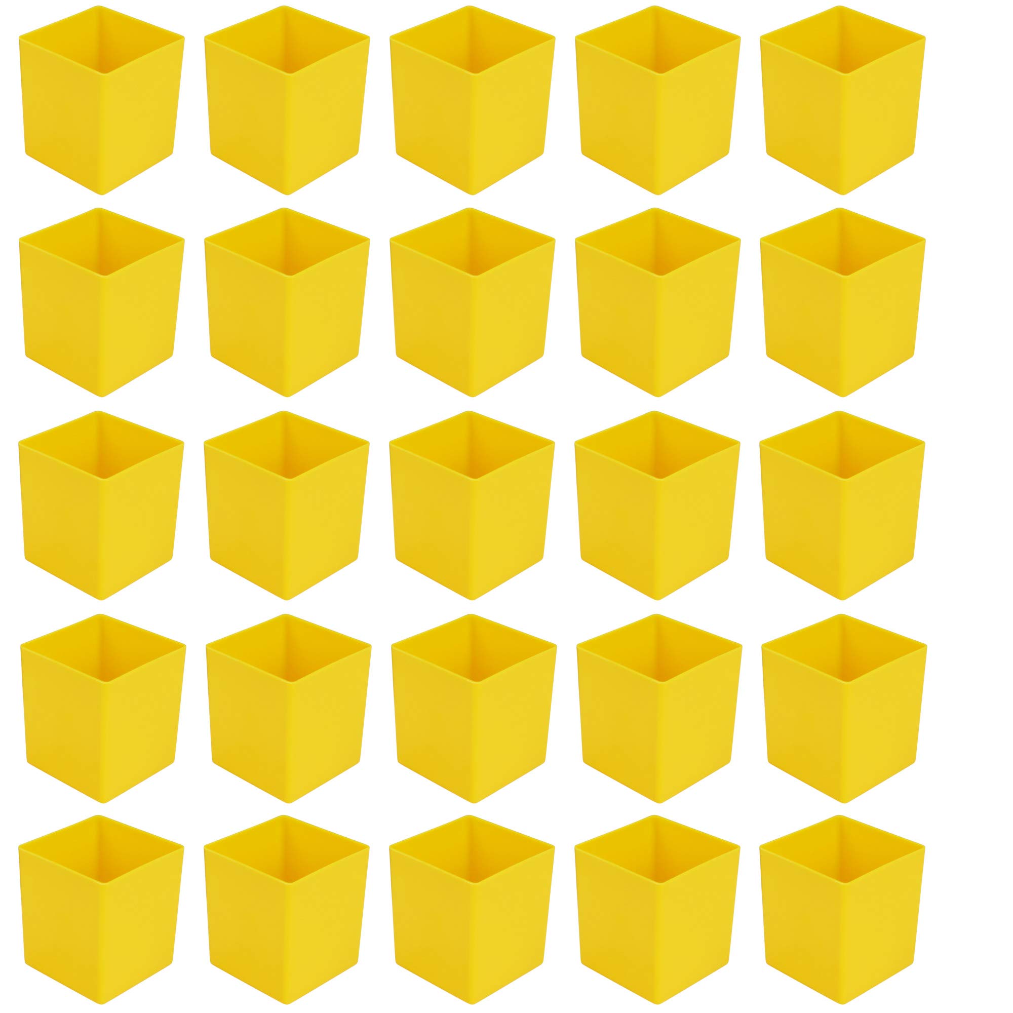 25 Stück Kunststoff-Einsatzkasten, gelb, 54x54x63 mm (LxBxH), aus PS