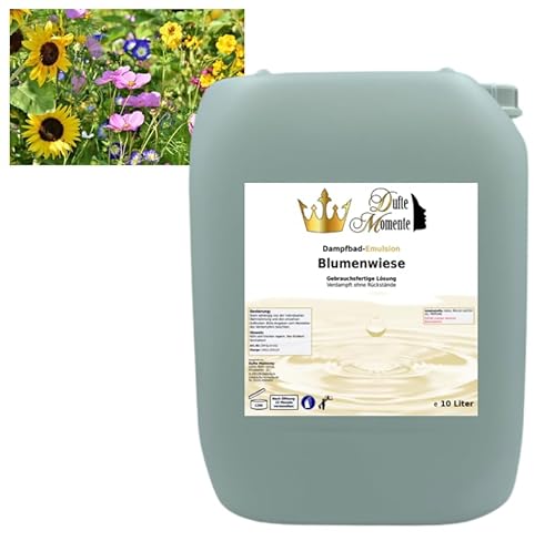 Dampfbad Emulsion Blumenwiese (Anis - Lavendel - Rose) - 10 Liter - gebrauchsfertig für Dampfbad, Dampfdusche, Verdampferanlagen in Premium Qualität von Dufte Momente