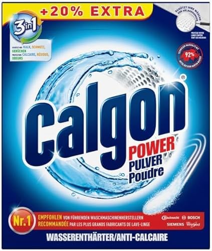 Calgon 3in1 Power Pulver – Wasserenthärter gegen Kalkablagerungen und Schmutz in der Waschmaschine – Beugt unangenehmen Gerüchen vor - 2 x 2,178 kg (+20% Extra) …