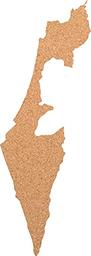 Israel als Pinnwand aus Kork XXL ca. 80x50 cm | Umriss Israel zum Pinnen und als Wanddeko | Tolle CORKWORLD | Detailgenau & Hochwertig