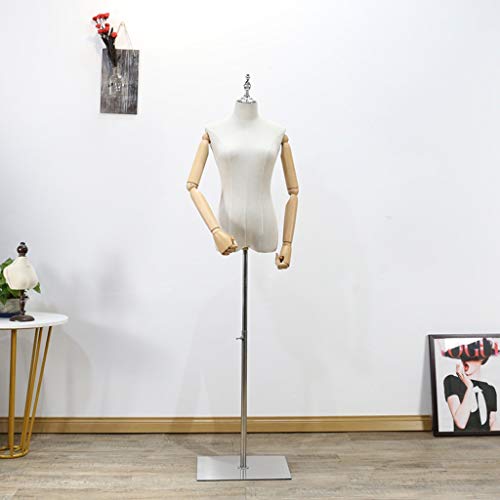 TOMYEUS Schneiderpuppe Mannequin White Female Schneider Dummy Modeschöpfern Fashion Students Mannequin Anzeige Büste mit einem Metallsockel, 2 Größe Schaufensterpuppe (Color : B, Size : M)