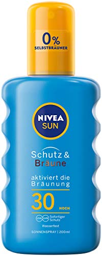 NIVEA SUN Sonnenspray, Lichtschutzfaktor 30, Sprühflasche, Schutz und Bräune, 200 ml