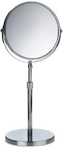 Kela 20846 Standspiegel, 1-/5-fach Vergrößerung, Ø 17cm, Metall, Silvana, Verchromt
