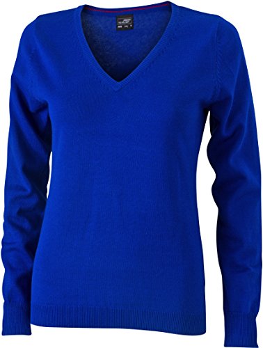 Ladies' V-Neck Pullover - taillierter Damen V-Neck Pullover L,Royal