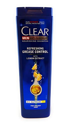 3X400ml CLEAR MEN SHAMPOO REFRESHING GREASE CONTROL ANTI-SCHUPPEN with LEMON EXTRACT FETTIGES HAAR