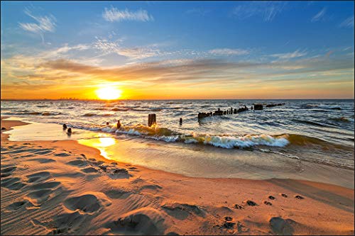 Muralo Fototapete Strand Sonnenuntergang 240 x 360 Vlies Ansicht Ozean Dekoration - 67409658
